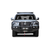 ECB Silver Hammertone Winch BullBar with Bumper Lights to suit Nissan Patrol Y62 TI 08/19 - Onwards