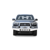 ECB Silver Hammertone BullBar with Bumper Lights to suit Ssangyong Musso Q200 Ultimate 10/18 - 04/21