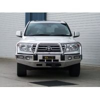 ECB Polished BullBar with Bumper Lights to suit Toyota LandCruiser 200 Series Sahara 11/07 - 01/12