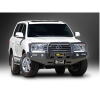 ECB Polished Winch BullBar with Bumper Lights to suit Toyota LandCruiser 200 Series VX 03/12 - 10/15