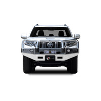 ECB Silver Hammertone Winch BullBar with Bumper Lights to suit Toyota Prado GX 11/17 - Onwards