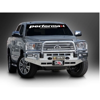 ECB Silver Hammertone Winch BullBar with Bumper Lights to suit Toyota Tundra 11/13 - 12/21