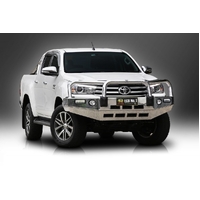 ECB Polished BullBar with Bumper Lights to suit Toyota HiLux SR5 2WD 07/15 - 05/18
