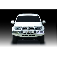 ECB Silver Hammertone BullBar with Bumper Lights to suit Volkswagen Amarok 09/16 - 11/22
