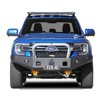 ECB Textura Black Tube/Textura Black Channel Single Hoop Winch Bar to suit Ford Ranger 05/22 - Onwards