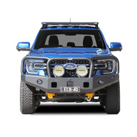 ECB Silver Hammertone Triple Hoop Winch Bar to suit Ford Ranger 05/22 - Onwards