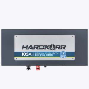 HARDKORR 105AH ULTRASLIM LITHIUM LIFEPO4 BATTERY WITH Bluetooth