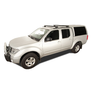 Rhino-Rack JA0662 Heavy Duty RLTP Trackmount Black 2 Bar Roof Rack for NISSAN Navara D40 (RX) Dual Cab 4DR Ute (11/2005-06/2015)