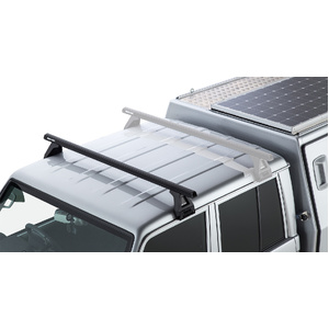 Rhino-Rack JA0791 Heavy Duty RL150 Black 1 Bar Roof Rack for TOYOTA Land Cruiser 79 series 4th Facelift Double Cab 4DR 4WD (01/2023-Current)