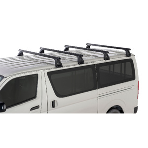 Rhino-Rack JA0847 Heavy Duty RL150 Black 4 Bar Roof Rack for TOYOTA Hiace Gen 5 LWB 2DR Van (03/2005-05/2019)