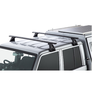 Rhino-Rack JA2735 Vortex RL150 Black 2 Bar Roof Rack for TOYOTA Land Cruiser 79 series 4th Facelift Double Cab 4DR 4WD (01/2023-Current)