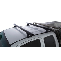 Rhino HD RLT600 Trackmount Black 2 Bar Roof Rack for TOYOTA Hilux Gen 7 2dr Ute Extra Cab 4/05 to 9/15