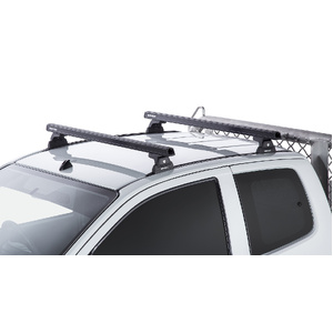 Rhino-Rack JA6448 Heavy Duty RLT600 Trackmount Black 2 Bar Roof Rack for HOLDEN Colorado Space Cab 2DR Ute (06/2012-Current)