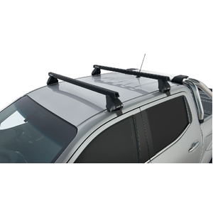 Rhino-Rack JA7746 Heavy Duty 2500 Black 2 Bar Roof Rack for NISSAN Navara (pre facelift) NP300 Dual Cab 4DR Ute (01/2015-12/2021)