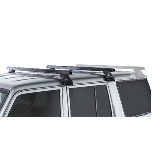 Rhino-Rack JA8564 Heavy Duty RL110 Black 2 Bar Roof Rack for TOYOTA Land Cruiser 79 series 4th Facelift Double Cab 4DR 4WD (01/2023-Current)