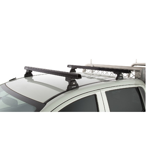 Rhino-Rack JA8630 Heavy Duty RLT600 Ditch Mount Black 2 Bar Roof Rack for MITSUBISHI Triton Gen5 MQ/MR Double Cab 4DR Ute (01/2015-12/2024)