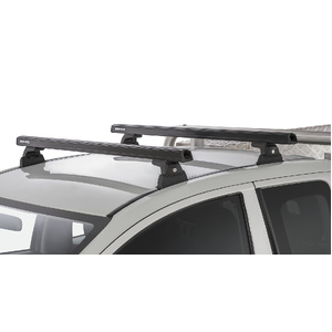 Rhino-Rack JA8630 Heavy Duty RLT600 Ditch Mount Black 2 Bar Roof Rack for MITSUBISHI Triton Gen5 MQ/MR Extra Cab 2DR Ute (04/2015-Current)