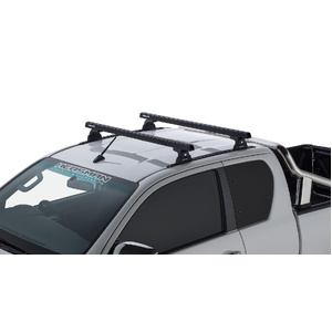 Rhino-Rack JA9128 Heavy Duty RLT600 Trackmount Black 2 Bar Roof Rack for TOYOTA Hilux Gen 8 Extra Cab 2DR Ute (10/2015-12/2020)