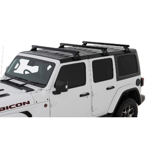 Rhino-Rack JB0105 Heavy Duty RL110 Black 3 Bar Roof Rack for JEEP Wrangler JL Hard Top 4DR 4WD (04/2019-Current)