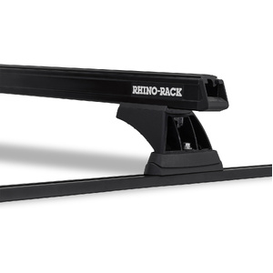 Rhino-Rack JB0832 Heavy Duty RCH Trackmount Black 2 Bar Roof Rack for NISSAN Navara Dual Cab 4DR Ute (01/1986-02/1997)
