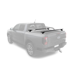 Rhino-Rack JC-01571 Vortex RCH Black 2 Bar Roof Rack for FORD Ranger Gen 2 (P703) (Excl. Wildtrak Platinum) Double Cab Ute Tub Factory Windows 4DR Ute