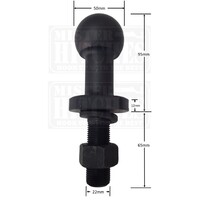 Mister Hitches Tow Ball 50Mm Hi Rise To Suit Alko Aks Euro Coupling 3500Kg (Black) 