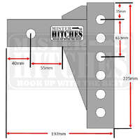 Mister Hitches Drop Shank 8.5&quot; Shank Short Shank (Suits Pajero Sport) 