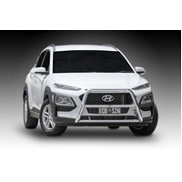 ECB Silver Hammertone Nudge Bar - Series 2 to suit Hyundai Kona Ex Highlandr 09/17 - 10/20