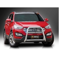 ECB Silver Hammertone Nudge Bar - Series 2 to suit Hyundai Santa-Fe 09/12 - 03/18