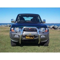 ECB Textura Black Nudge Bar - Series 2 to suit Mitsubishi Pajero NM 05/00 - 10/02