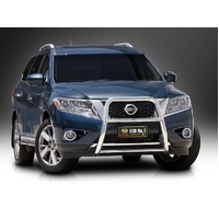 ECB Silver Hammertone Nudge Bar - Series 2 to suit Nissan Pathfinder R52 Ex HYBRID 10/13 - 11/16