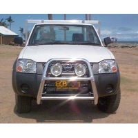 ECB Silver Hammertone Nudge Bar - Series 2 to suit Nissan Navara D22 4WD (Thai) 10/09 - 12/14