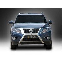 ECB Polished Nudge Bar to suit Nissan Pathfinder R52 Ex HYBRID 10/13 - 11/16