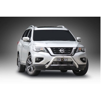 ECB Silver Hammertone Nudge Bar to suit Nissan Pathfinder R52 Series 2 &amp; 3 Ex HYBRID 12/16 - 06/22
