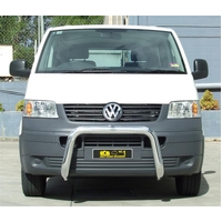 ECB Silver Hammertone Nudge Bar to suit Volkswagen Transporter 07/07 - 03/10