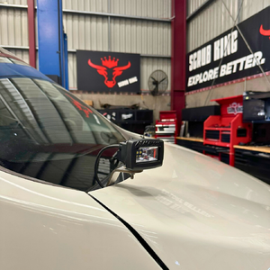 Scrub King Bonnet Hinge Ditch Light Bracket to suit Toyota Hiace 2019 - 2025 (Matte Black)