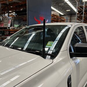 Scrub King Bonnet Hinge UHF Antenna Bracket to suit Ford Ranger 2022 - 2024 (Stainless Steel)