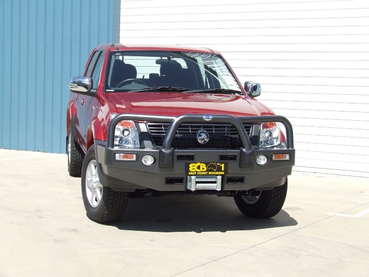 ECB Black Ripple Winch BullBar with Bumper Lights to suit Holden Rodeo ...