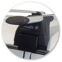 Prorack Silver 2 Bar Aero Through Bar kit to suit Toyota Land Cruiser 80 Series 5dr SUV (1990 - 1998)