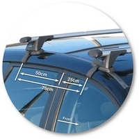 Prorack Silver 2 Bar Aero Through Bar kit to suit Ford Focus 5dr Wagon (2004 - 4/2008)