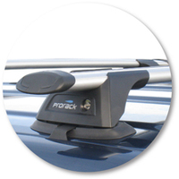 Prorack Silver 2 Bar Aero Through Bar kit to suit Mazda BT-50 Dual Cab 4dr Ute (11/2006 - 10/2011)