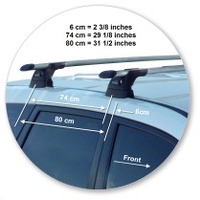 Prorack Black 2 Bar Aero Through Bar kit to suit Subaru Forester 5dr SUV (2008 - 2012)