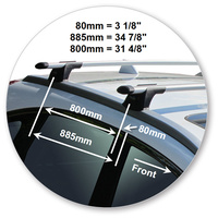 Prorack Silver 2 Bar Aero Through Bar kit to suit Honda CR-V N/Sport N 5dr SUV (2012 - 2015)