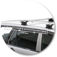 Prorack Silver 2 Bar Aero Through Bar kit to suit Mitsubishi Lancer 5dr Wagon (2/2001 - 7/2003)