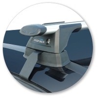 Prorack Silver 2 Bar Aero Through Bar kit to suit Ford Focus Existing Hole Under Door Frame 5dr Hatch (2011 - 2018)