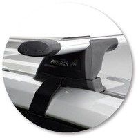 Prorack Silver 2 Bar Aero Through Bar kit to suit Toyota Highlander 5dr SUV (2007 - 2013)