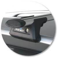 Prorack Silver 2 Bar Aero Through Bar kit to suit Hyundai Santa Fe 5dr SUV (2009 - 2012)