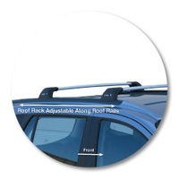 Prorack Silver 2 Bar Aero Flush Bar kit to suit Hyundai Santa Fe 5dr SUV (5/2006 - 11/2009)