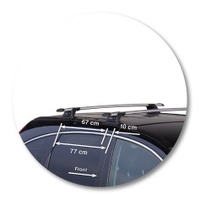 Prorack Silver 2 Bar Aero Through Bar kit to suit Honda CR-V 5dr SUV (2007 - 2012)