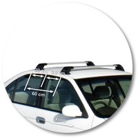 Prorack Silver 2 Bar Aero Flush Bar kit to suit Nissan Sunny 4dr Sedan (1998 - 2007)